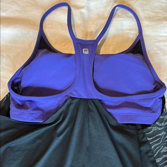 Black and Purple Strappy Tank Top - Picture 10 of 11